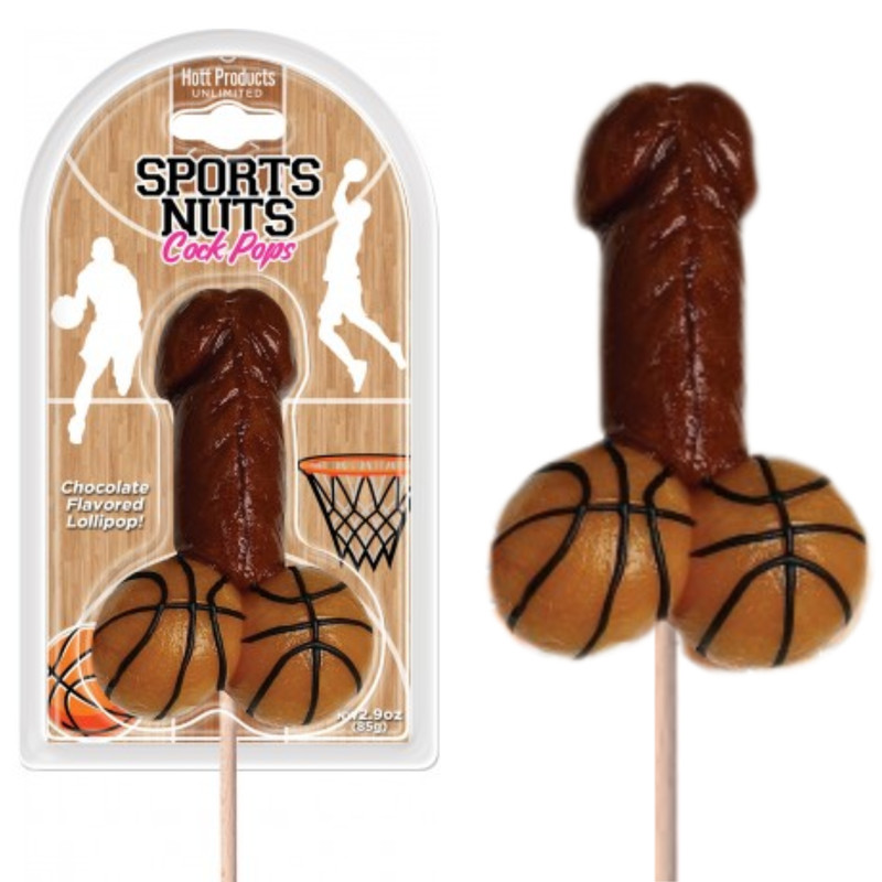 Delicious Basketball Balls Chocolate Pecker Shape Lollipop Cake Topper Funny Gag