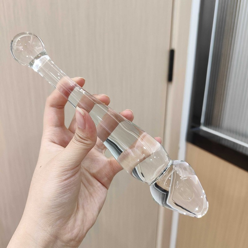 Glass Masturbator Dildo Anal Butt Plug Stimulator Sex Toy G-Spot Massager Wand gallery