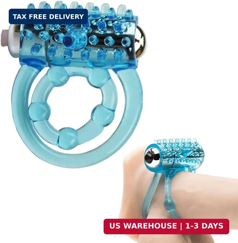 Vibrating Penis Ring with Double Cock Rings for Men Enhance Lasting Delay Ejacul