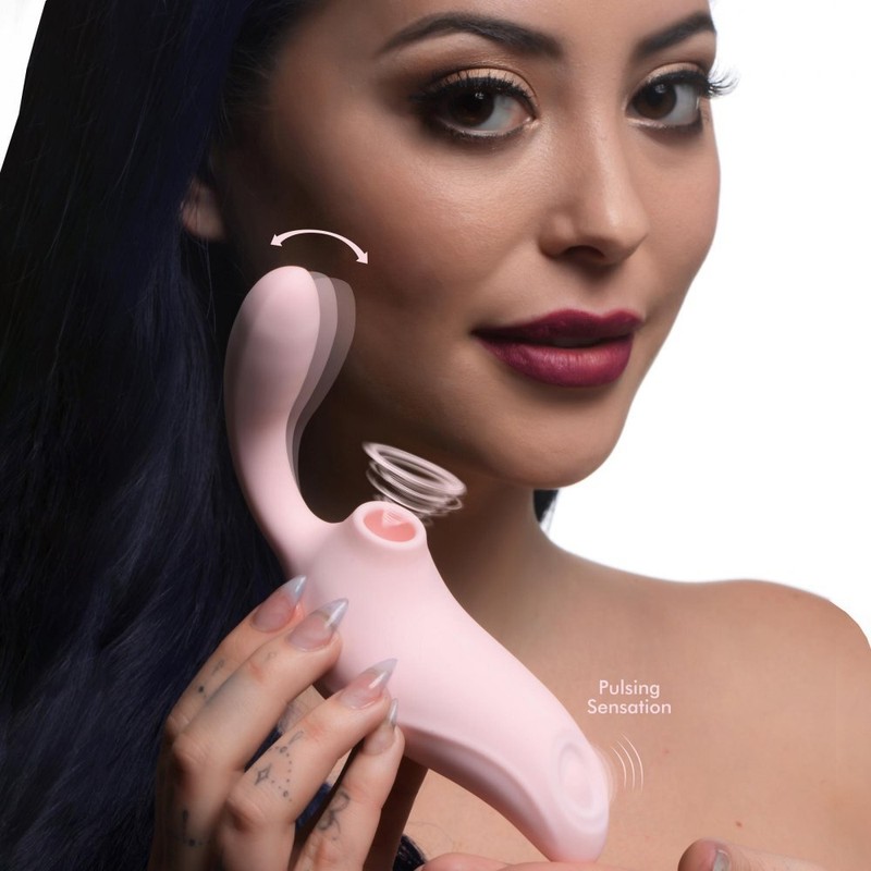 Shegasm 3-Way Elixir Rechargeable Silicone Sucking & Pulsing Vibrator Sex Toy