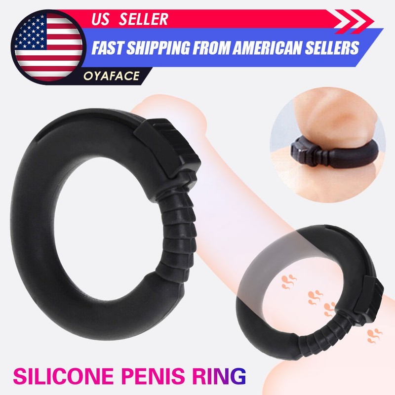 Male Adjustable-Silicone Penis Cock Ring Enhancer Prolonging-Delay Ejaculation