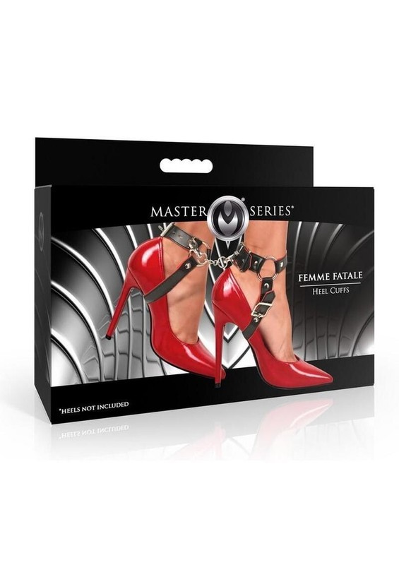 Master Series Femme Fatale Heel Cuffs – Adjustable Vegan Leather Ankle Restraint
