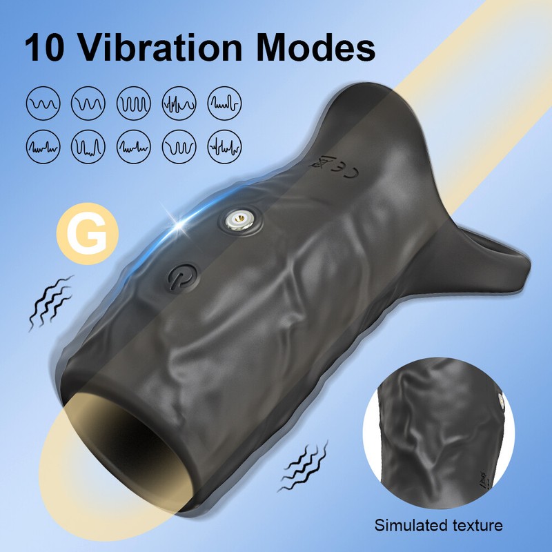 Vibrating Penis Extender Sleeve Cock Ring Vibrator Extension Men Couple Sex Toys gallery