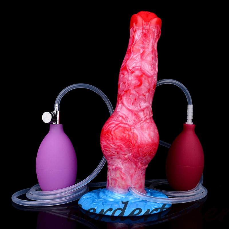 Ejaculation Anal Plug Dildo Inflatable Big Knot Penis with Squirting Function gallery