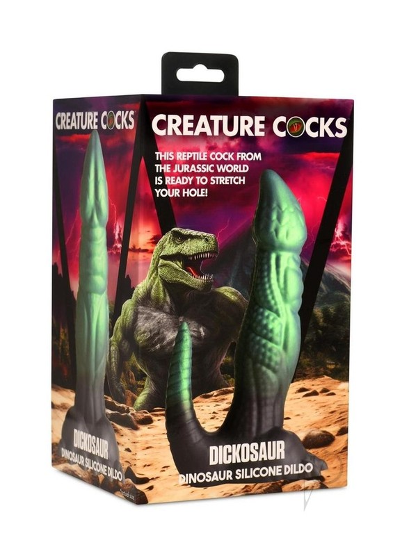 Creature Cocks Dickosaur Dinosaur Silicone Dildo – Green/Black