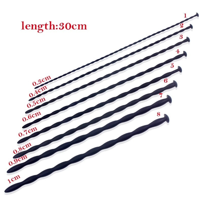 Black/White Silicone Dilator Penis Urethral Plug Sounding Rod Stretcher for Male gallery