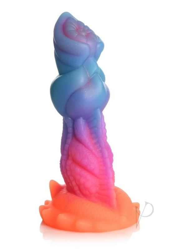 Creature Cocks Aqua-Cock Glow in the Dark Silicone Dildo - Multicolor gallery