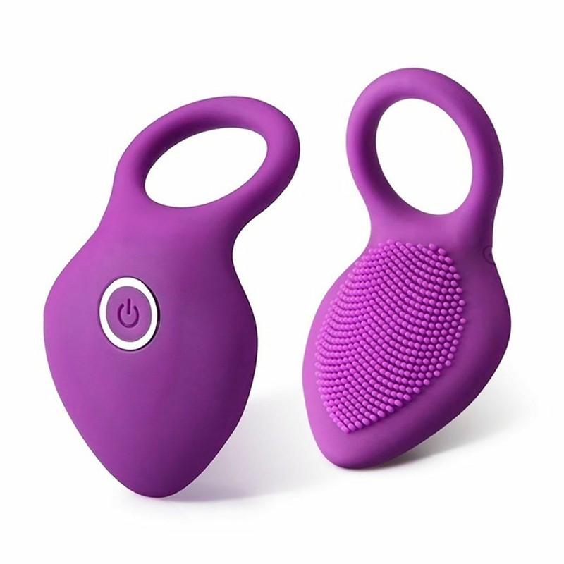 Sex Toy 10 Speeds Brush Clitoral Vibrator with C-ring for Couples Solo Play