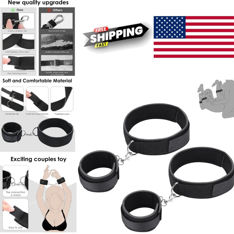 BDSM Sex Toys Adjustable Restraints for Couples with Soft Wrist and Thigh Straps