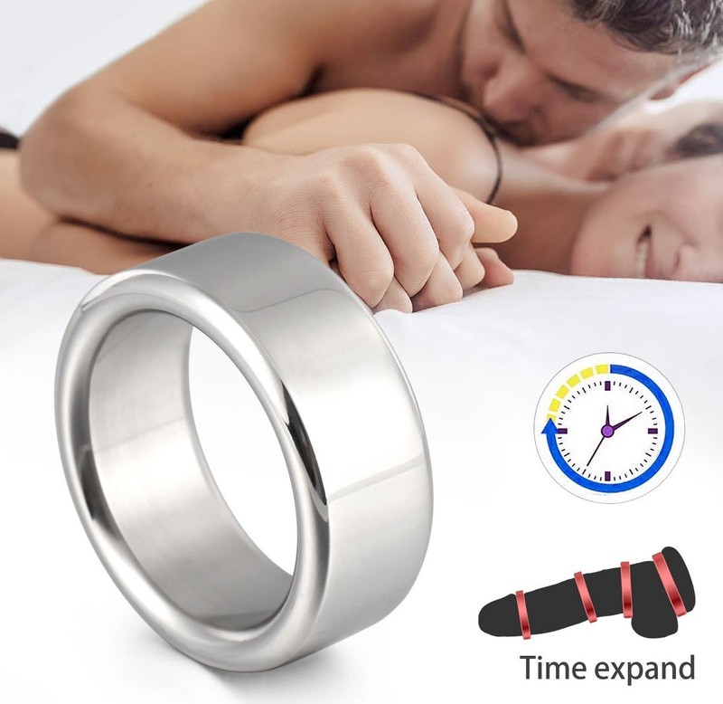 Stainless Steel Thick Heavy Duty Metal Silver Male Cock Ring Penis Enhancer Band gallery