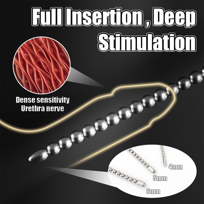 Stainless Steel Penis Plug Bead Dilator Set Silicone Urethral Sounding Stretcher gallery