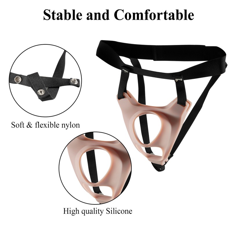 Double Hole Strapon Harness Strap On Realistic Dildo Pants For Lesbian Couples gallery