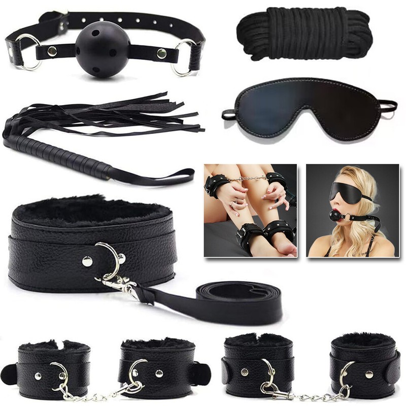 8PCS BDSM Restrain Bondage Set Restraint Leather Sex Toys Kit for Adult Couples gallery
