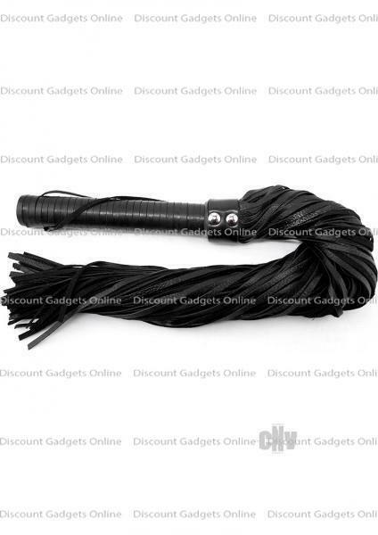 Rouge Leather Flogger Handle Black Whip Paddle Bondage BDSM Fetish Sex Toy