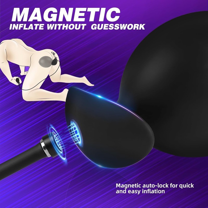 Magnetic Inflatable Butt Plug– Large Wearable Anal Trainer w/ Rolling Steel Ball gallery