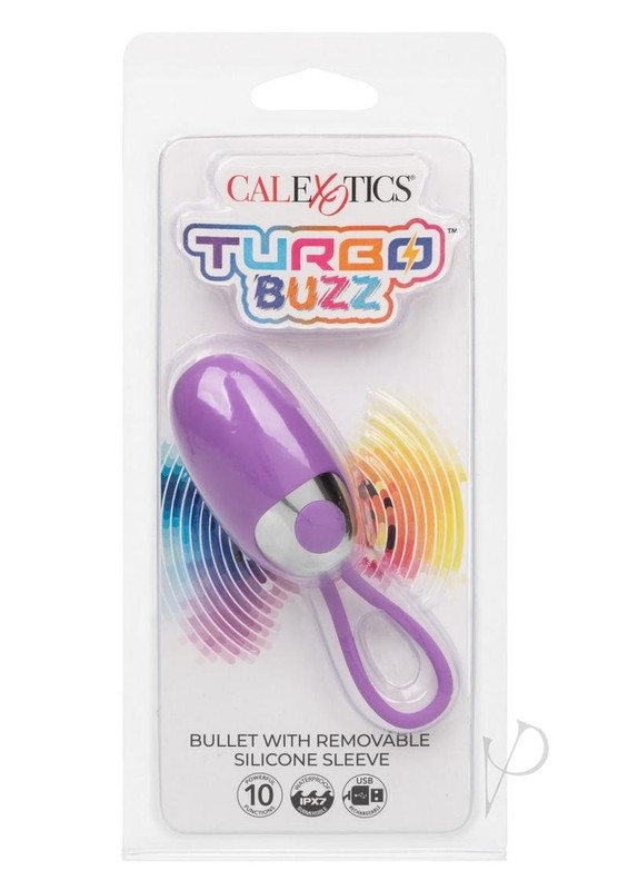 Turbo Buzz Rechargeable Bullet with Removable Silicone Egg - Purple