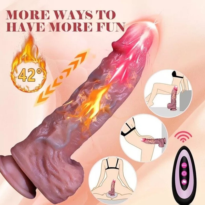 Remote Control Thrusting Realistic Dildo Vibrator Huge Penis G Spot Sex Toy gallery