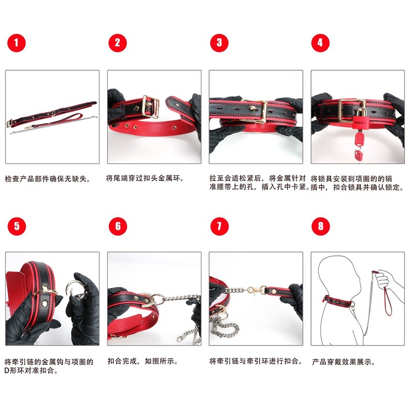 Premium Genuine Leather BDSM Collar Bondage Padded Choker With Lock Submissive gallery