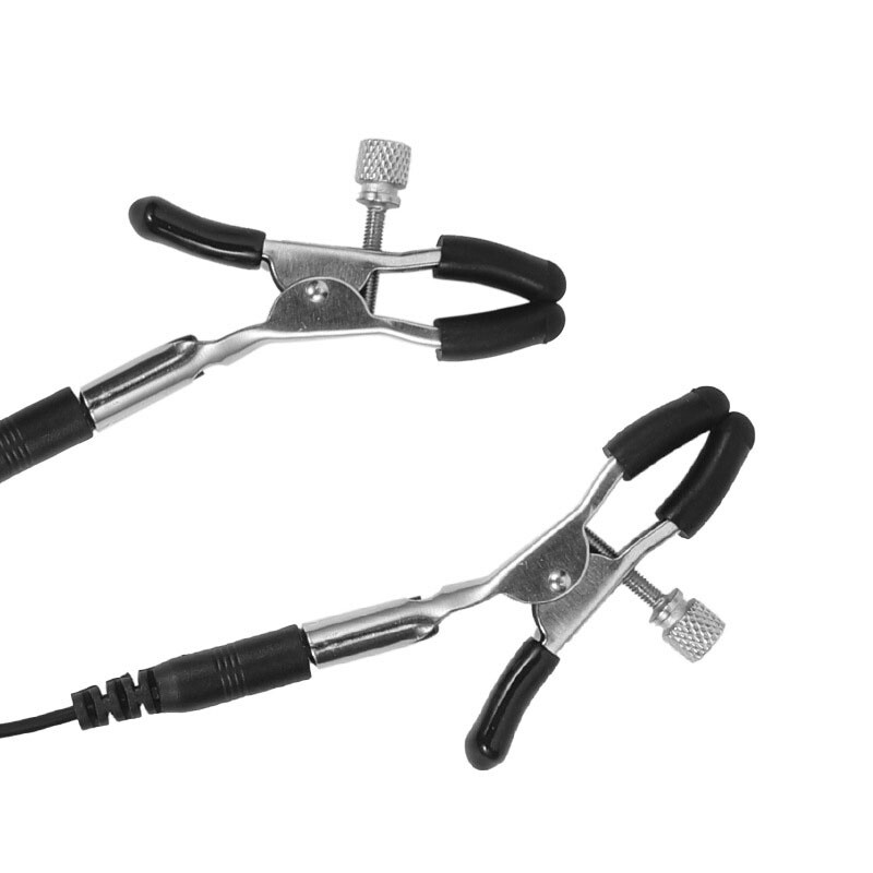 Electric Shocking Control Nipple Clips with Wire E-STIM Accessory Host Set gallery