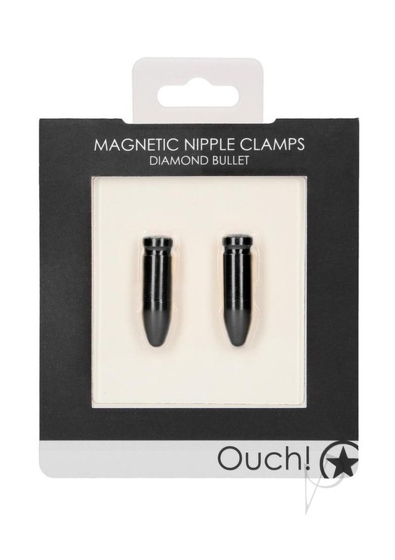 Ouch! Magnetic Nipple Clamps Diamond Bullet – Black