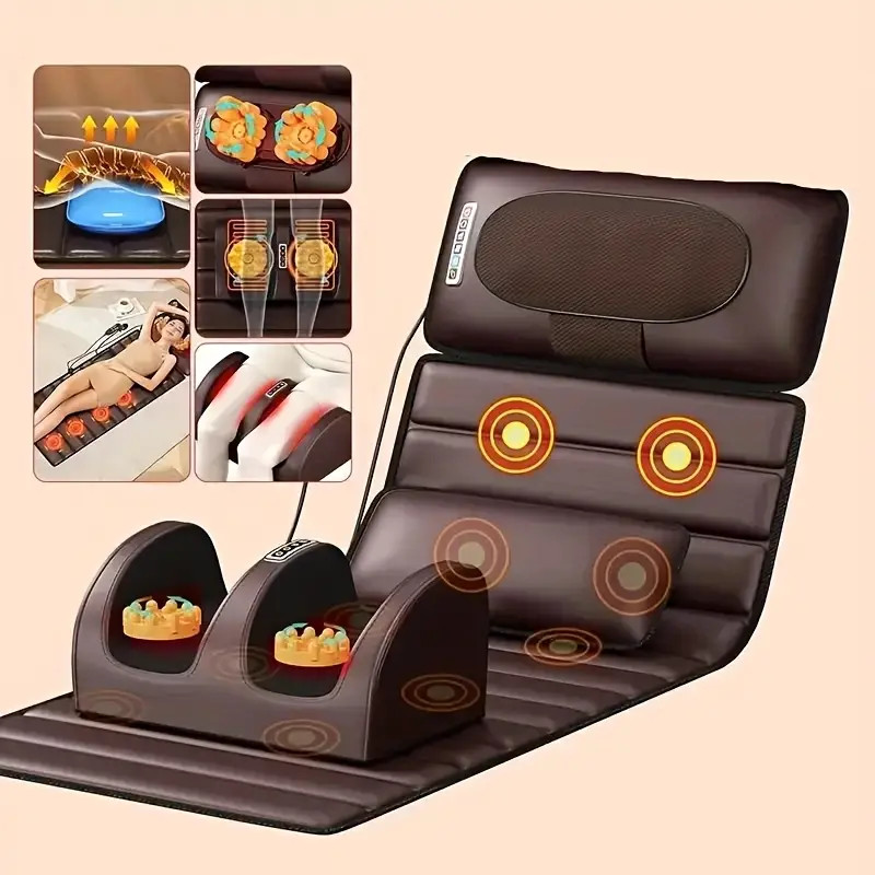 1 Set Of Large Brown Full Body Heating Massagers, 2 Styles Of PU Material, with gallery