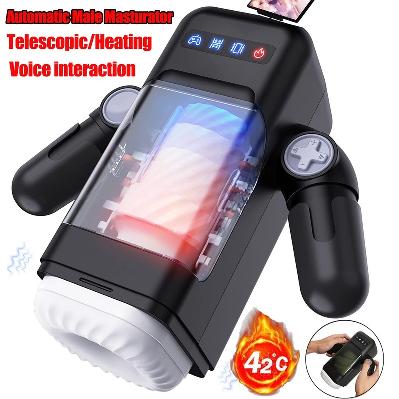 Male Masturbaters Cup Telescopic Sex Machine Blowjob Heating Stroker Men Toy NEW