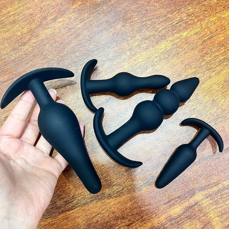 4Piece Silicone Anal Training Starter Kits Beginner Anal Trainer Butt Plug Set gallery