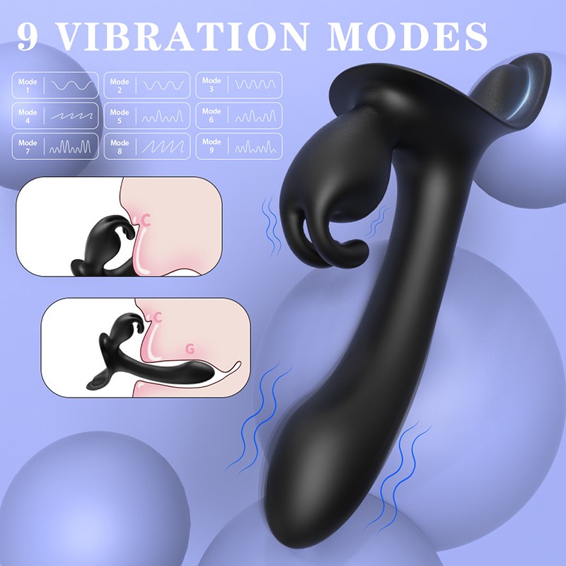 Strap-On Double Penetration Dildo Harness Clit Vibrator Anal Butt Plug-Lesbian gallery
