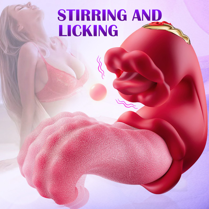 Sale Tongue Vibrator Clit G-Spot Dildo Massage Licking Oral Sex Toy Women Orgasm gallery