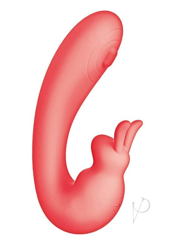 Blaze Bunny Thumper Rechargeable Silicone Vibrator - Coral gallery