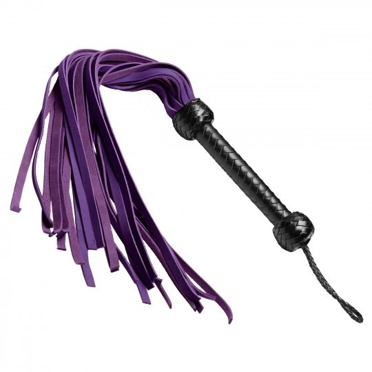 Strict Leather Nubuck Flogger – Black/Purple