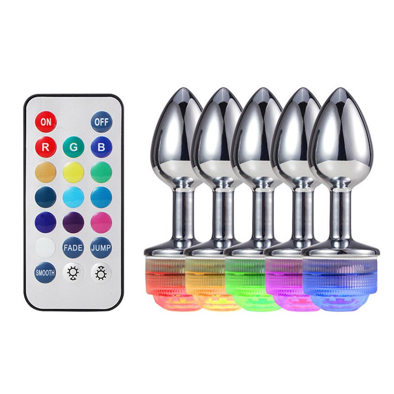 Anal Beads Butt Plug Ass Stopper with LED Light Tail Adult Sex-Toy Cosplay Games gallery