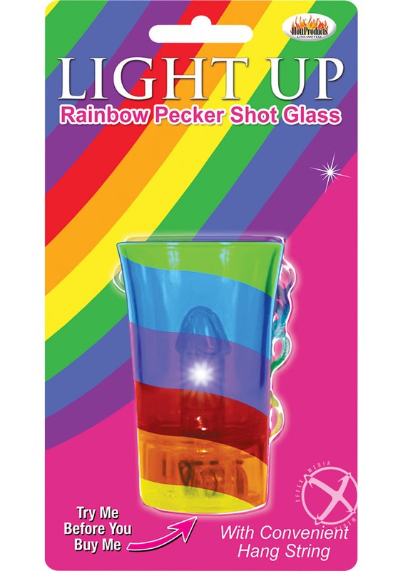 Light Up Rainbow Pecker Shot Glass Colorful Lighting Drinking Cup Cocktail Party