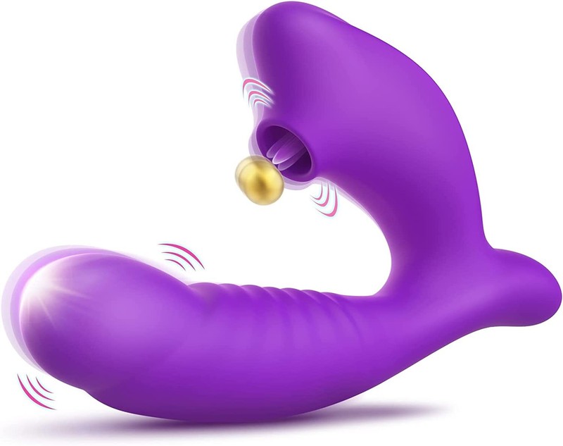 Vibrator Women Sex Toys-5 Licking & 10 Vibrating Modes G Spot Vibrator (Purple)