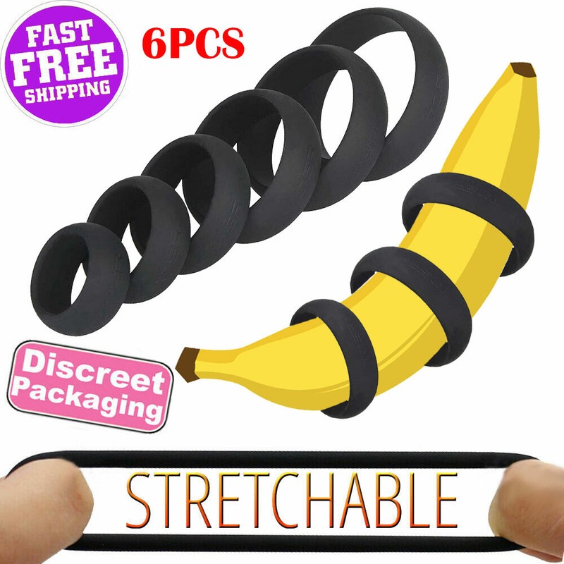 6PCS Penis Ring Set Male Enhancer Ejaculation Delay Cock Rings For Men Erection