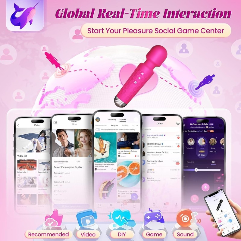 Discreet Pink Wand Massager for Women with 10 Vibration Modes and Waterproof gallery