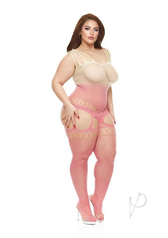 Lapdance Lingerie Pink Mirage Suspender Bodystocking - Queen Size gallery