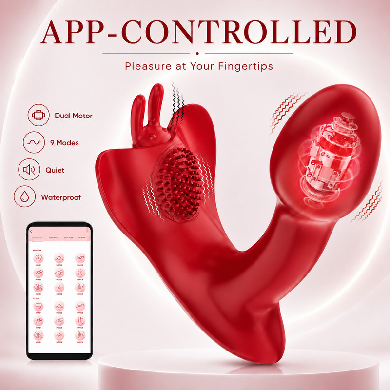 App Controlled Rabbit Vibrator Women Dual Motor Clitoral G Spot Massager