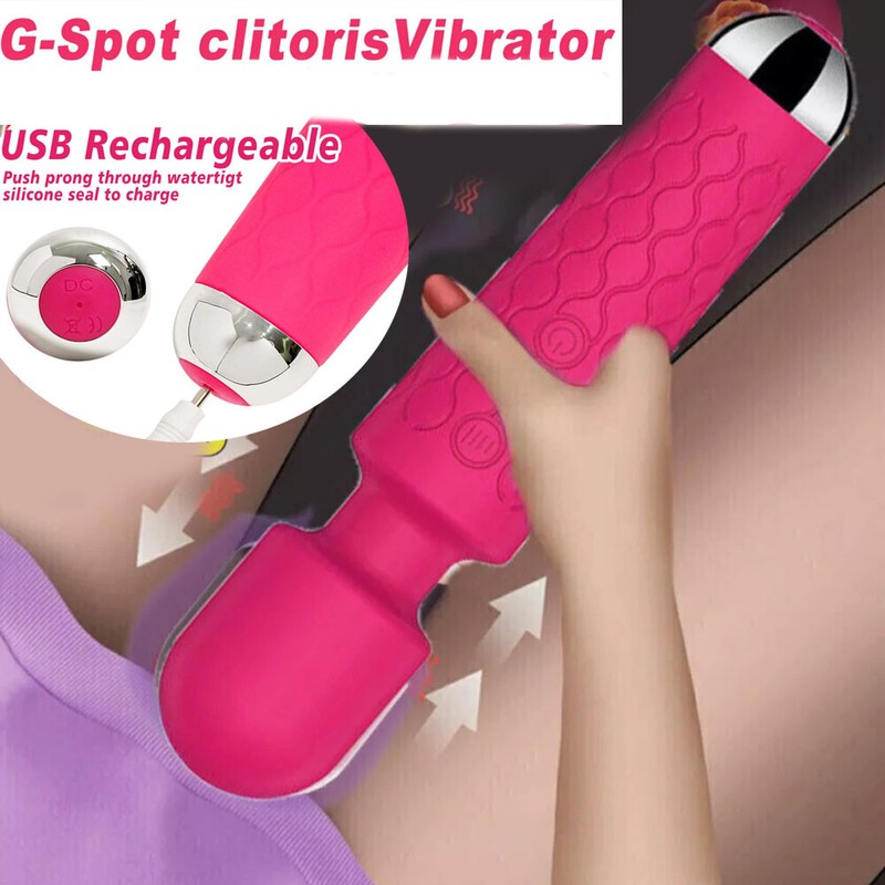 Waterproof Massager Wand Vibrator Body Massager 20 Vibration USB Rechargeable SM
