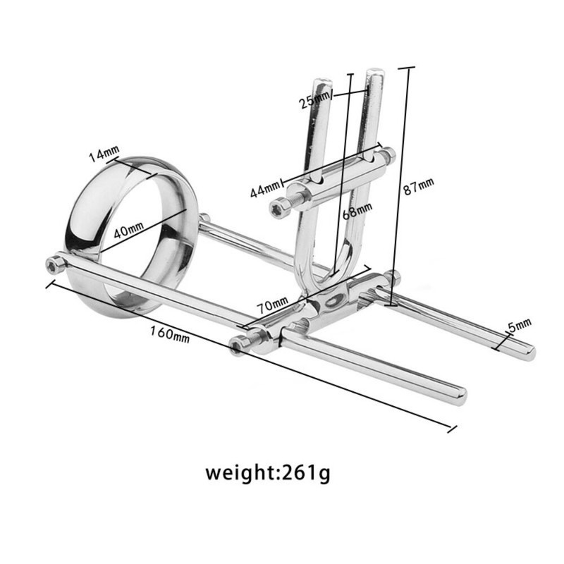 Stainless steel Silver Male Penis Extender Enlargement System Enlarger Stretcher