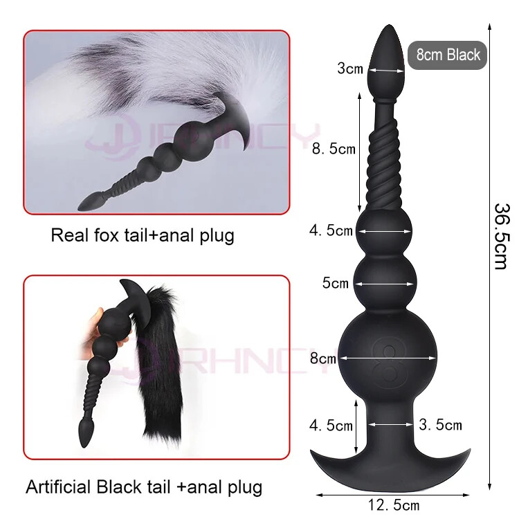 5-10cm Huge Anal Plug with Tail Big Butt Plug Silicone Long Anal Plug Sex Toys