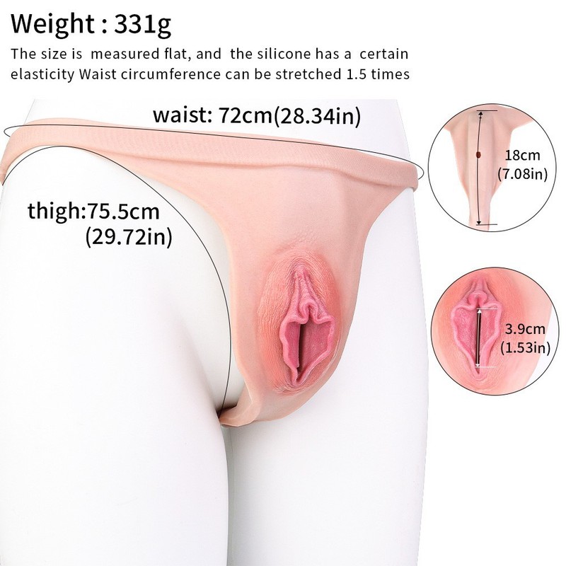 Silicone Panty Fake Vagina Girl Underwear Transgender Thong Crossdresser Toy