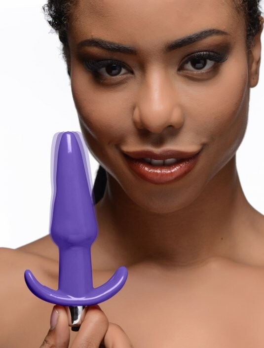 Smooth Vibrating Anal Plug Purple Butt Ass Play Frisky Vibrator Vibes Bullet New