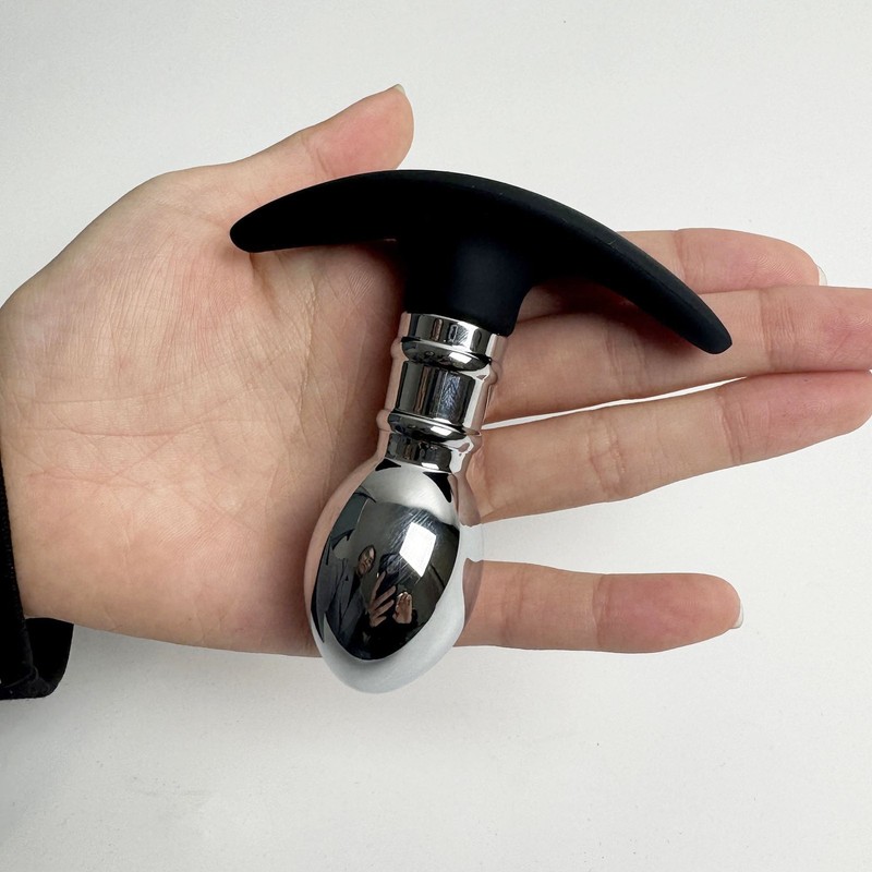 Wearable Metal Anal Plug Silicone Bottom Butt Trainer Prostate Massager Dilator