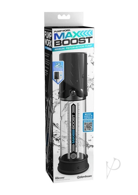 Pump Worx Max Boost Penis Pump – Black/Clear