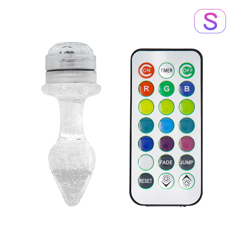 Remote Control LED Light Anal Butt Plug Bead G-Spot Massager Dildo Adult Tail