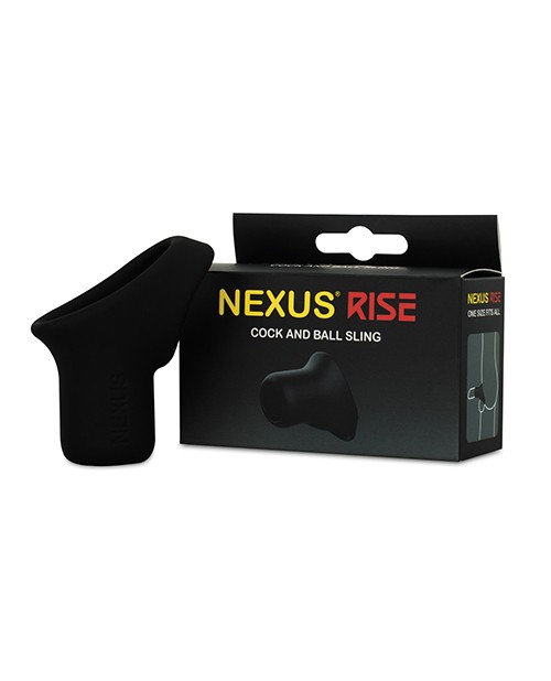 Nexus Rise Liquid Silicone Cock & Ball Sling – Black