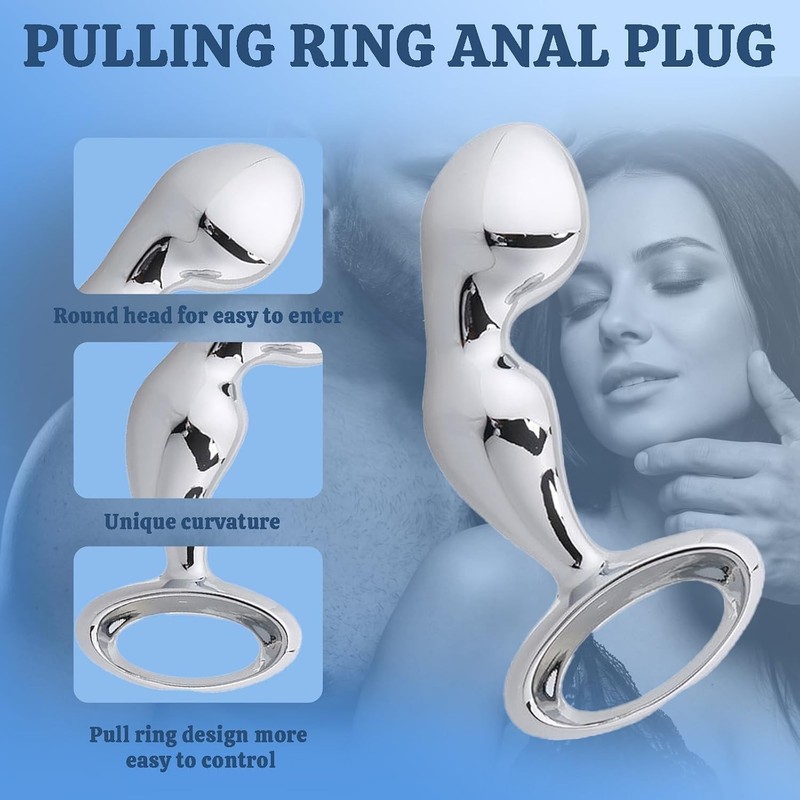 Multifunctional Anal Trainer and Cock Ring in Stainless Steel for Versatile Play gallery