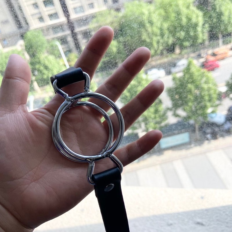 Double O-Ring Mouth Gag Double Bondage Deep Throat Fixation Restraint Slave BDSM