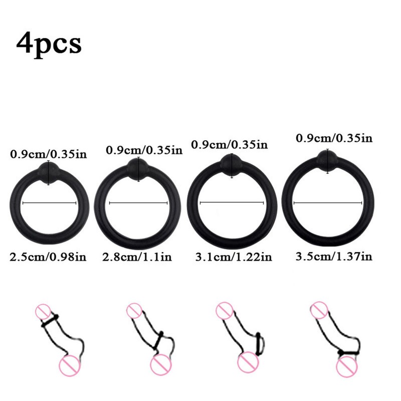 4 PC Set Cock Ring Penis Enhancer Prolong Delay Sex Toy For Men+ ⇓ gallery